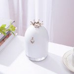 Wholesale USB Cool Mini Princess Crown Mist Humidifier with 7 Color LED Night Light, Auto Shut-Off, and Quiet Operation (White)